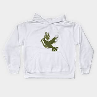 Elegant Dove Silhouette on Black Background No. 949 Kids Hoodie